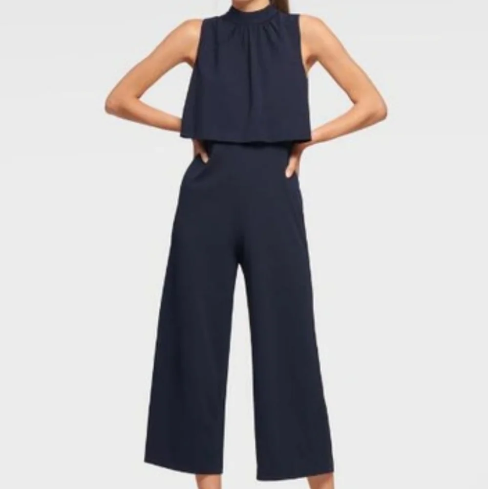 Dkny Women's Sleeveless High Neck Popover Jumpsuit